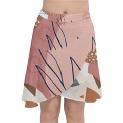 Abstract Circles Art Design Chiffon Wrap Front Skirt
