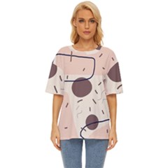 Doodles Abstract Boho Art Oversized Basic T-shirt