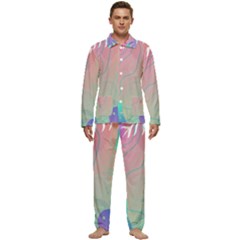 Palm Trees Leaves Plants Tropical Men s Long Sleeve Velvet Pocket Pajamas Set