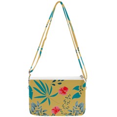 Flowers Petals Leaves Plants Double Gusset Crossbody Bag by Grandong
