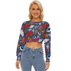 Sea Animals Pattern Wallpaper Fish Lightweight Long Sleeve Sweatshirt