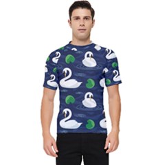 Swan-pattern-elegant-design Men s Short Sleeve Rash Guard