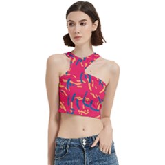 Pattern Booty Faces Cut Out Top