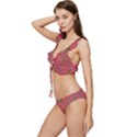 Pattern Saying Wavy Low Cut Ruffle Edge Bikini Set View2