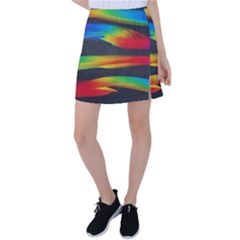 Colorful Background Tennis Skirt