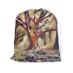 Tree Forest Woods Nature Landscape Drawstring Pouch (2xl)