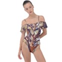 Tree Forest Woods Nature Landscape Frill Detail One Piece Swimsuit View1