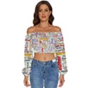 Writing Author Motivation Words Long Sleeve Crinkled Weave Crop Top View1