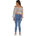 Writing Author Motivation Words Long Sleeve Crinkled Weave Crop Top View4