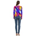 Abstract Background Colorful Pattern Women s Cut Out Long Sleeve T-Shirt View4