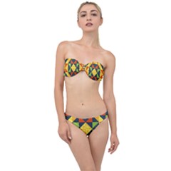 Background Geometric Color Classic Bandeau Bikini Set