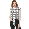 Pattern Monochrome Repeat Frill Detail Shirt View1