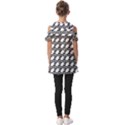 Pattern Monochrome Repeat Fold Over Open Sleeve Top View2