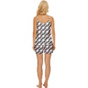 Diagonal Stripe Pattern V-Neck Satin Pajamas Set View4