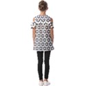 Pattern Star Repeating Black White Fold Over Open Sleeve Top View2