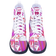 Coffee Cup Lettering Coffee Cup Men s High-top Canvas Sneakers
