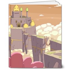 Animated Castle Illustration Adventure Time Cartoon Nature 8  X 10  Hardcover Notebook
