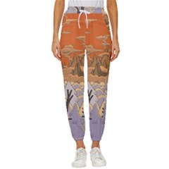 Adventure Time Cartoon Landscape Trees Women s Cropped Drawstring Pants