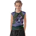 Purple House Cartoon Character Adventure Time Architecture Kids  Raglan Cap Sleeve T-Shirt View1
