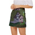 Purple House Cartoon Character Adventure Time Architecture Mini Front Wrap Skirt View2