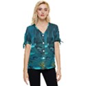 Waterfalls Wallpaper Adventure Time Bow Sleeve Button Up Top View1