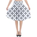 Star Curved Pattern Monochrome Flared Midi Skirt View1