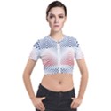 Dots Pointillism Abstract Chevron Short Sleeve Cropped Jacket View1