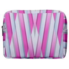 Geometric 3d Design Pattern Pink Make Up Pouch (large)