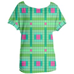 Checkerboard Squares Abstract Women s Oversized T-shirt