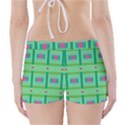 Checkerboard Squares Abstract Boyleg Bikini Wrap Bottoms View2
