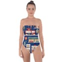 Background Mid Century Modern Tie Back One Piece Swimsuit View1