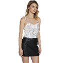 Owl Bird Wildlife Bird Of Prey Flowy Camisole Tie Up Top View3