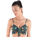 Flower Leaves Pattern Seamless Woven Tie Front Bralet View1