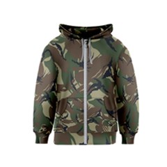 Camouflage Pattern Fabric Kids  Zipper Hoodie by Bedest