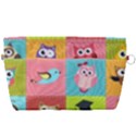 Owls Pattern Abstract Art Desenho Vector Cartoon Handbag Organizer View2