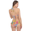 Owls Pattern Abstract Art Desenho Vector Cartoon Tie It Up Bikini Set View2
