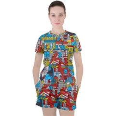 Just Do It Pattern Women s T-shirt And Shorts Set