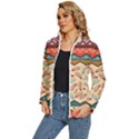 Ethnic-tribal-pattern-background Women s Puffer Bubble Jacket Coat View2