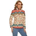 Ethnic-tribal-pattern-background Women s Puffer Bubble Jacket Coat View3