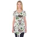 Seamless Pattern With Cute Sloths Short Sleeve Tunic  View1