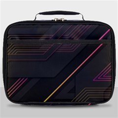 Gradient Geometric Shapes Dark Background Full Print Lunch Bag
