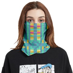 Checkerboard Squares Abstract Art Face Covering Bandana (two Sides)