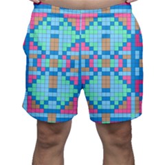 Checkerboard Square Abstract Men s Shorts
