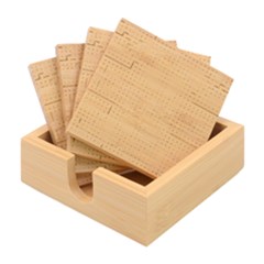Checkerboard Square Abstract Bamboo Coaster Set