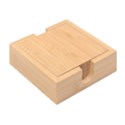 Checkerboard Square Abstract Bamboo Coaster Set View2