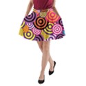 Abstract Circles Background Retro A-Line Pocket Skirt View1