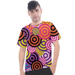 Abstract Circles Background Retro Men s Sport Top