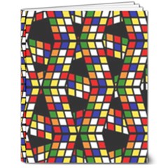 Graphic Pattern Rubiks Cube Cubes 8  X 10  Hardcover Notebook