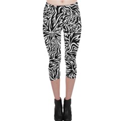 Flames Fire Pattern Digital Art Capri Leggings 