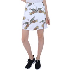 Pattern Dragonfly Background Tennis Skirt